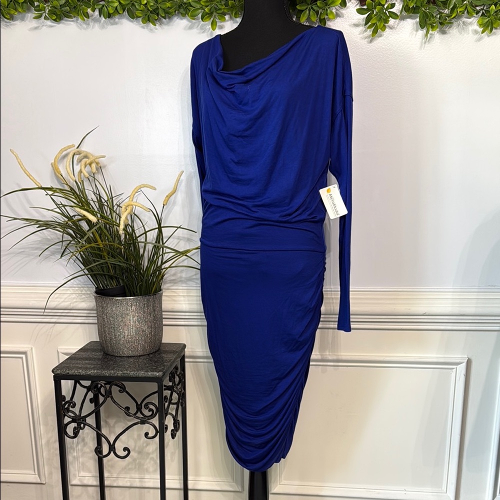 NWT Athleta Long Sleeve Soft MicroModal Stretch Fitted Gathered Dress S